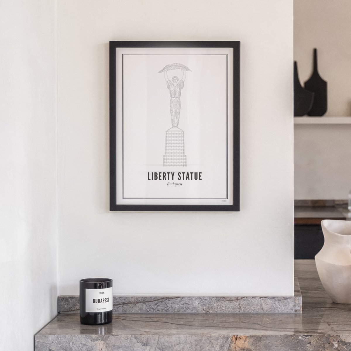 Poster van Boedapest - Vrijheidsbeeld | WIJCK. 